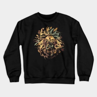 Lion face with dark design for lion lovers Crewneck Sweatshirt